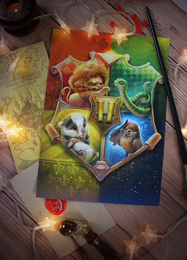 Hogwarts Angry Babies Crest ✩ Art Print