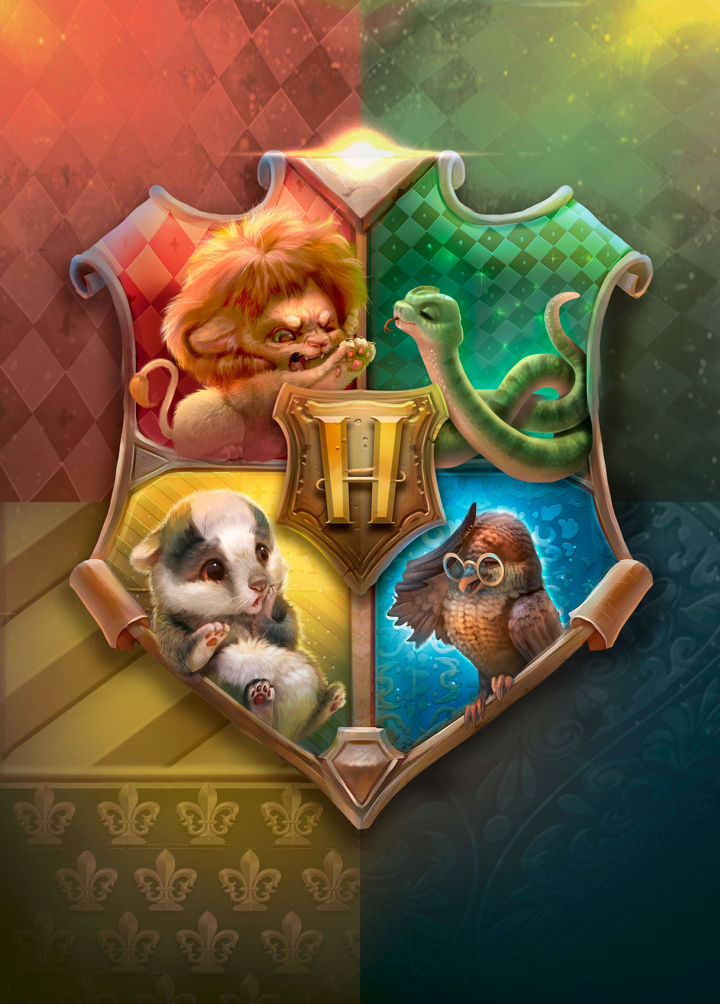 Hogwarts Angry Babies Crest ✩ Art Print