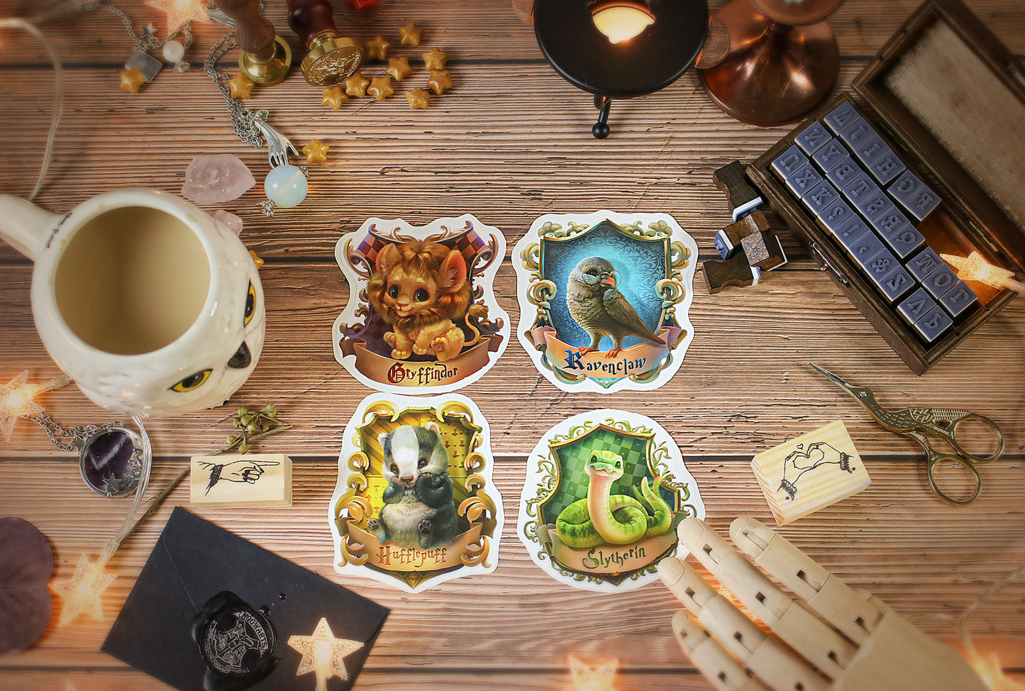 Hogwarts Gryffindor, Slytherin, Ravenclaw, Hufflepuff ✩ Vinyl Stickers