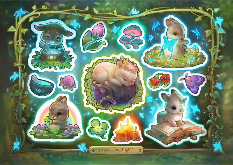 Magical Solstice Bunnies ✩ Sticker Sheet
